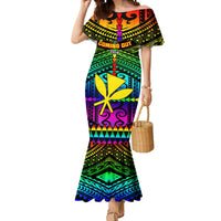 Personalised Hawaii Mermaid Dress Kanaka Maoli Kakau 2023 National Coming Out Day - Wonder Print Shop