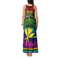 Personalised Hawaii Tank Maxi Dress Kanaka Maoli Kakau 2023 National Coming Out Day - Wonder Print Shop