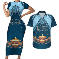 Personalized Diwali Couples Matching Short Sleeve Bodycon Dress and Hawaiian Shirt Festival of Lights - Wonder Print Shop