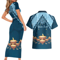 Personalized Diwali Couples Matching Short Sleeve Bodycon Dress and Hawaiian Shirt Festival of Lights - Wonder Print Shop