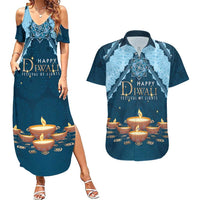 Personalized Diwali Couples Matching Summer Maxi Dress and Hawaiian Shirt Festival of Lights - Wonder Print Shop