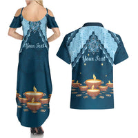 Personalized Diwali Couples Matching Summer Maxi Dress and Hawaiian Shirt Festival of Lights - Wonder Print Shop
