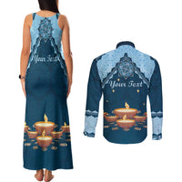 Personalized Diwali Couples Matching Tank Maxi Dress and Long Sleeve Button Shirt Festival of Lights - Wonder Print Shop