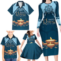 Personalized Diwali Family Matching Long Sleeve Bodycon Dress and Hawaiian Shirt Festival of Lights - Wonder Print Shop