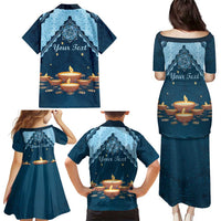 Personalized Diwali Family Matching Puletasi and Hawaiian Shirt Festival of Lights - Wonder Print Shop