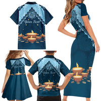 Personalized Diwali Family Matching Short Sleeve Bodycon Dress and Hawaiian Shirt Festival of Lights - Wonder Print Shop