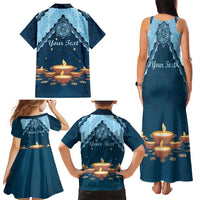 Personalized Diwali Family Matching Tank Maxi Dress and Hawaiian Shirt Festival of Lights - Wonder Print Shop