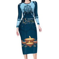 Personalized Diwali Long Sleeve Bodycon Dress Festival of Lights - Wonder Print Shop