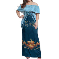 Personalized Diwali Off Shoulder Maxi Dress Festival of Lights - Wonder Print Shop