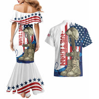 Happy Veterans Day Couples Matching Mermaid Dress and Hawaiian Shirt Honoring All Who Served - Wonder Print Shop