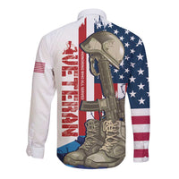 Happy Veterans Day Long Sleeve Button Shirt Honoring All Who Served - Wonder Print Shop