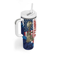 Happy Veterans Day Tumbler With Handle Honoring All Who Served - Wonder Print Shop