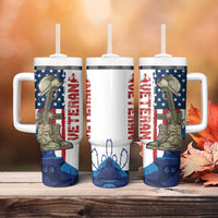 Happy Veterans Day Tumbler With Handle Honoring All Who Served - Wonder Print Shop