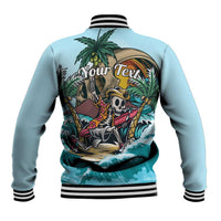 Personalized Aloha Hawaii Skeleton Baseball Jacket Tropical Summer Vibe - Wonder Print Shop