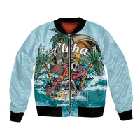 Personalized Aloha Hawaii Skeleton Bomber Jacket Tropical Summer Vibe - Wonder Print Shop