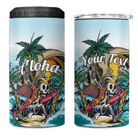 Personalized Aloha Hawaii Skeleton 4 in 1 Can Cooler Tumbler Tropical Summer Vibe - Wonder Print Shop