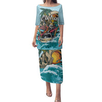 Personalized Aloha Hawaii Skeleton Family Matching Puletasi and Hawaiian Shirt Tropical Summer Vibe - Wonder Print Shop