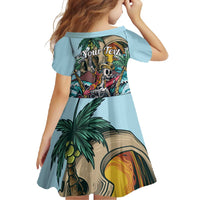 Personalized Aloha Hawaii Skeleton Family Matching Short Sleeve Bodycon Dress and Hawaiian Shirt Tropical Summer Vibe - Wonder Print Shop