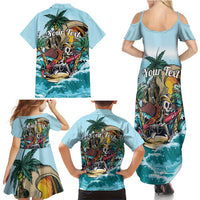 Personalized Aloha Hawaii Skeleton Family Matching Summer Maxi Dress and Hawaiian Shirt Tropical Summer Vibe - Wonder Print Shop