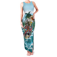 Personalized Aloha Hawaii Skeleton Family Matching Tank Maxi Dress and Hawaiian Shirt Tropical Summer Vibe - Wonder Print Shop