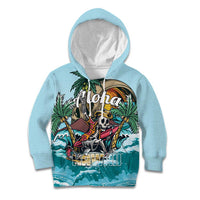 Personalized Aloha Hawaii Skeleton Kid Hoodie Tropical Summer Vibe - Wonder Print Shop