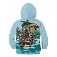 Personalized Aloha Hawaii Skeleton Kid Hoodie Tropical Summer Vibe - Wonder Print Shop