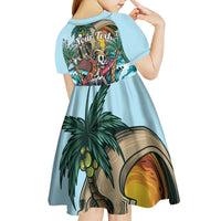 Personalized Aloha Hawaii Skeleton Kid Short Sleeve Dress Tropical Summer Vibe - Wonder Print Shop