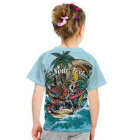 Personalized Aloha Hawaii Skeleton Kid T Shirt Tropical Summer Vibe - Wonder Print Shop