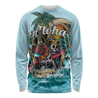 Personalized Aloha Hawaii Skeleton Long Sleeve Shirt Tropical Summer Vibe - Wonder Print Shop