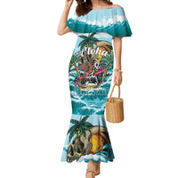 Personalized Aloha Hawaii Skeleton Mermaid Dress Tropical Summer Vibe - Wonder Print Shop