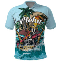 Personalized Aloha Hawaii Skeleton Polo Shirt Tropical Summer Vibe - Wonder Print Shop