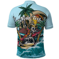 Personalized Aloha Hawaii Skeleton Polo Shirt Tropical Summer Vibe - Wonder Print Shop