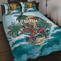 Aloha Hawaii Skeleton Quilt Bed Set Tropical Summer Vibe - Wonder Print Shop
