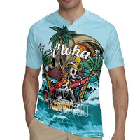 Personalized Aloha Hawaii Skeleton Rugby Jersey Tropical Summer Vibe - Wonder Print Shop