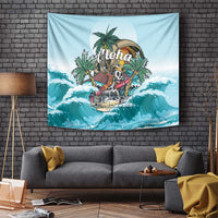 Aloha Hawaii Skeleton Tapestry Tropical Summer Vibe - Wonder Print Shop