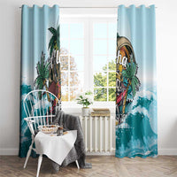 Aloha Hawaii Skeleton Window Curtain Tropical Summer Vibe - Wonder Print Shop