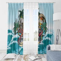 Aloha Hawaii Skeleton Window Curtain Tropical Summer Vibe - Wonder Print Shop