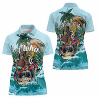 Personalized Aloha Hawaii Skeleton Women Polo Shirt Tropical Summer Vibe - Wonder Print Shop