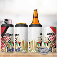 Personalized Palestine 4 in 1 Can Cooler Tumbler Mountain Gazelle With Faqqua Iris - Wonder Print Shop