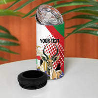 Personalized Palestine 4 in 1 Can Cooler Tumbler Mountain Gazelle With Faqqua Iris - Wonder Print Shop