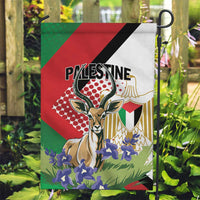Palestine Garden Flag Mountain Gazelle With Faqqua Iris - Wonder Print Shop