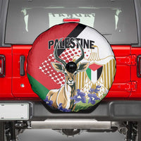 Palestine Spare Tire Cover Mountain Gazelle With Faqqua Iris - Wonder Print Shop