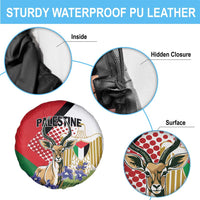 Palestine Spare Tire Cover Mountain Gazelle With Faqqua Iris - Wonder Print Shop