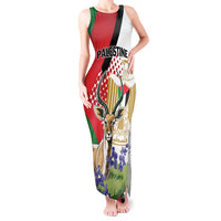 Personalized Palestine Tank Maxi Dress Mountain Gazelle With Faqqua Iris - Wonder Print Shop