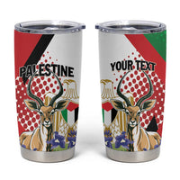 Personalized Palestine Tumbler Cup Mountain Gazelle With Faqqua Iris - Wonder Print Shop