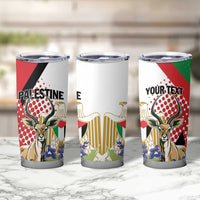 Personalized Palestine Tumbler Cup Mountain Gazelle With Faqqua Iris - Wonder Print Shop