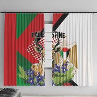 Palestine Window Curtain Mountain Gazelle With Faqqua Iris - Wonder Print Shop