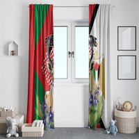 Palestine Window Curtain Mountain Gazelle With Faqqua Iris - Wonder Print Shop