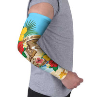 Personalized Collectivity of Saint Martin Arm Sleeves Hibiscus Flowers Tropical Beach - Wonder Print Shop