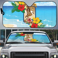 Collectivity of Saint Martin Auto Sun Shade Hibiscus Flowers Tropical Beach - Wonder Print Shop